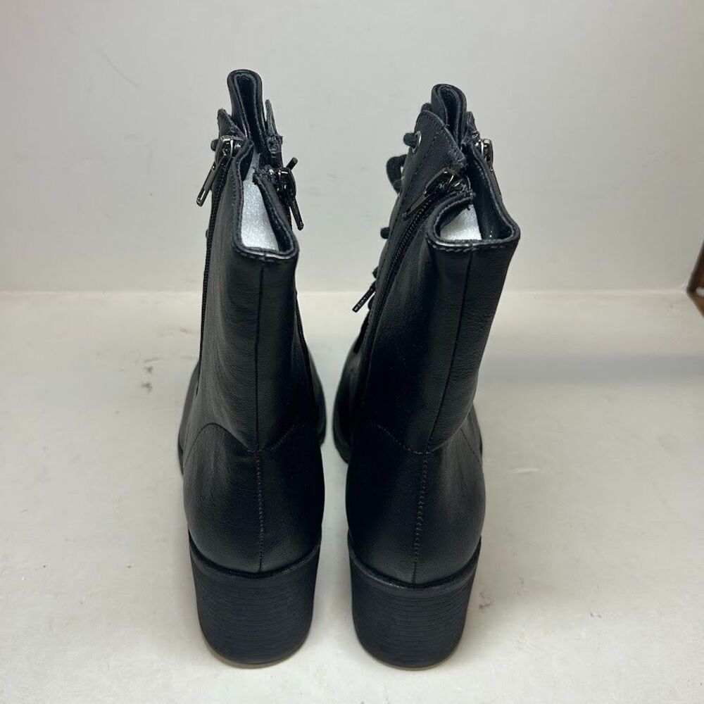 Sun Stone Womens 7 M Black Sheila Lace Up Block Heel Booties NIB XJ4 - Picture 5 of 5